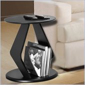 Nexera Boomerang Fine Textured Lacquer End Table in Wenge Finish