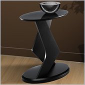 Nexera Boomerang Fine Textured Lacquer 18 Podium Accent Table in Wenge Finish