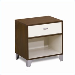 Nexera Topolino Nightstand in Truffle and Ivory Finish