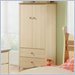 Nexera Renaissance Wardrobe Armoire in Natural Maple and Cappuccino Finish