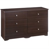 Nexera Pocono 6 Drawer Double Dresser in Espresso