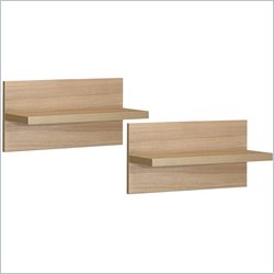 Nexera Infini-T Wall Shelves in Biscotti (Set of 2)