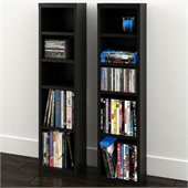 Nexera Sereni-T CD/DVD Storage Towers in Black (Set of 2)