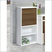 Nexera Liber-T 38 1 Door Bookcase in White and Walnut