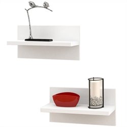 Nexera Liber-T Wall Shelves in White (Set of 2)