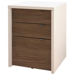 Nexera Liber-T 3 Drawer Filing Cabinet in White and Walnut