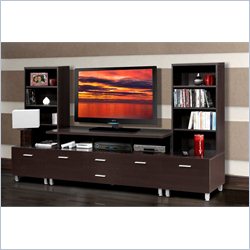 Nexera Element 56 TV Stand with Wide Satellite Units in Espresso