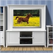 Nexera Vice Versa 58 TV Stand with Hutch in White