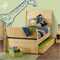 Nexera Alegria Twin Sleigh Bed in Natural Maple