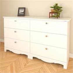 Nexera Pixel 6 Drawer Double Dresser in White