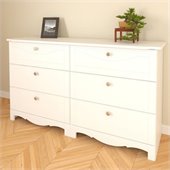 Nexera Pixel 6 Drawer Double Dresser in White