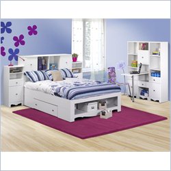 Nexera Pixel Full Storage Bed 7 Piece Bedroom Set in White