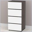 ADD TO YOUR SET: Nexera Allure 3-Drawer Storage Module in White Lacquer & Ebony