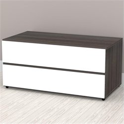 Nexera Allure 36 Storage Unit in White Lacquer & Ebony