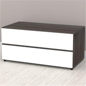 Nexera Allure 36 Storage Unit in White Lacquer & Ebony