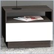 ADD TO YOUR SET: Nexera Allure End Table in White Lacquer & Ebony