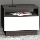 Nexera Allure End Table in White Lacquer & Ebony