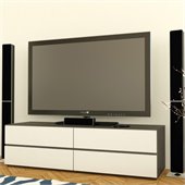 Nexera Allure 60 TV Stand in White Lacquer & Ebony