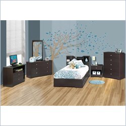 Nexera Pocono Twin 7-Piece Bedroom Set in Espresso