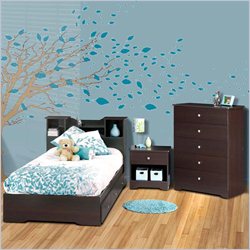Nexera Pocono Twin 4-Piece Bedroom Set in Espresso