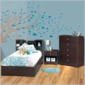 Nexera Pocono Twin 4-Piece Bedroom Set in Espresso