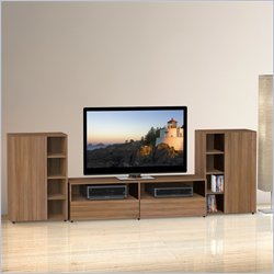 Nexera Alizee 3-Piece Entertainment Set in Walnut