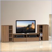 Nexera Alizee 3-Piece Entertainment Set in Walnut