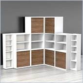 Nexera Liber-T 6-Piece Modular Storage Set in White and Walnut