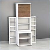 Nexera Liber-T 4-Piece Modular Storage Set in White and Walnut