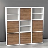 Nexera Liber-T 3-Piece Modular Storage Set in White and Walnut
