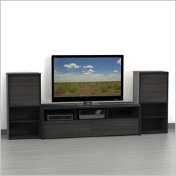 Nexera Sereni-T 3-Piece Entertainment Center in Ebony
