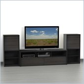 Nexera Sereni-T 3-Piece Entertainment Center in Ebony