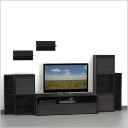 Nexera Sereni-T 7-Piece Entertainment Center in Ebony