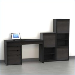 Nexera Sereni-T 4-Piece Modular Workstation in Ebony
