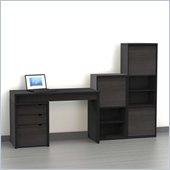 Nexera Sereni-T 4-Piece Modular Workstation in Ebony