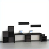 Nexera Sereni-T 8-Piece Modular Workstation in Ebony