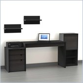 Nexera Sereni-T 5-Piece Modular Workstation in Ebony