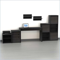 Nexera Sereni-T 7-Piece Modular Workstation in Ebony