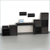 Nexera Sereni-T 7-Piece Modular Workstation in Ebony