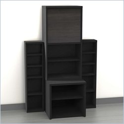 Nexera Sereni-T 4-Piece Modular Storage Set in Ebony