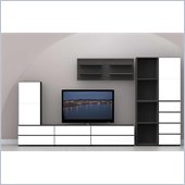 Nexera Allure 8-Piece Entertainment Center in Ebony and White