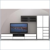 Nexera Allure 8-Piece Entertainment Center in Ebony and White