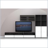Nexera Allure 7-Piece Entertainment Center in Ebony and White
