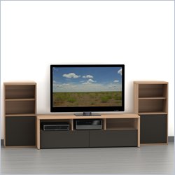 Nexera Infini-T 3-Piece Entertainment Set in Biscotti and Espresso