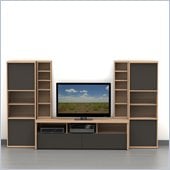 Nexera Infini-T 5-Piece Entertainment Set in Biscotti and Espresso