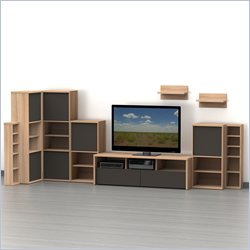 Nexera Infini-T 9-Piece Entertainment Set in Biscotti and Espresso