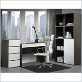 Nexera Allure 6-Piece Office Module in Ebony and White