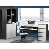 Nexera Allure 6-Piece Office Module in Ebony and White