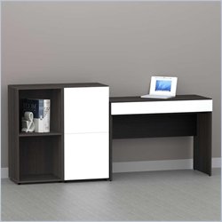 Nexera Allure 3-Piece Office Module in Ebony and White