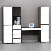 Nexera Allure 7-Piece Office Module in Ebony and White